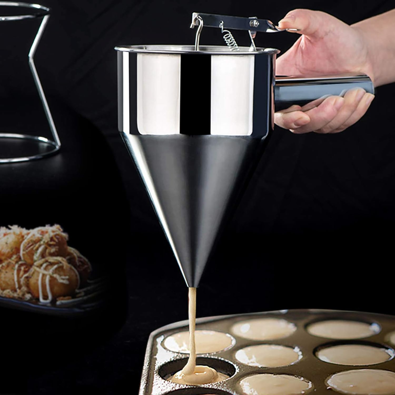 Vvciic Pancake Batter Dispenser, Stainless Steel Funnel