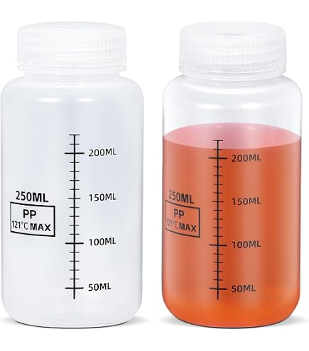 Reagenzflaschen HDPE 500 Ml – 4 Stück, Schmale Öffnung, Auslaufsicher Mit Innenring-Verschluss, Für Labore & DIY-Projekte