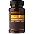 Amazon Elements Vitamin D3, 5000 IU, 180 Softgels, 6 month supply (Packaging may vary), Supports Strong Bones and Immune Heal
