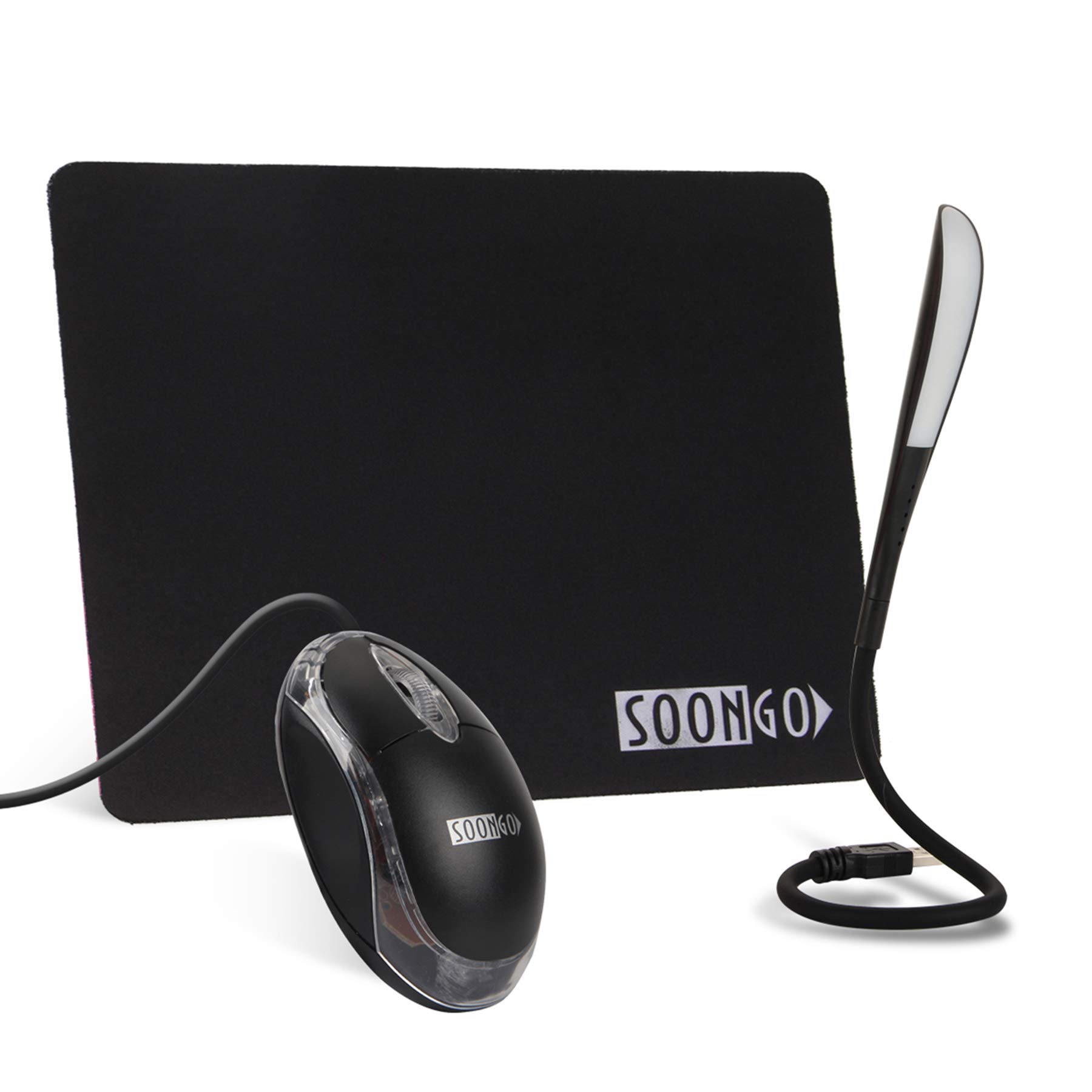 Mini Mouse Pad Kids Mice for Laptop USB LED Light 3 in 1 Gift Combo Mouse Pad Non-Slip Rubber Base USB Reading Lamp with Dimmable Touch Switch and Flexible Gooseneck for Laptop Home Office Travel