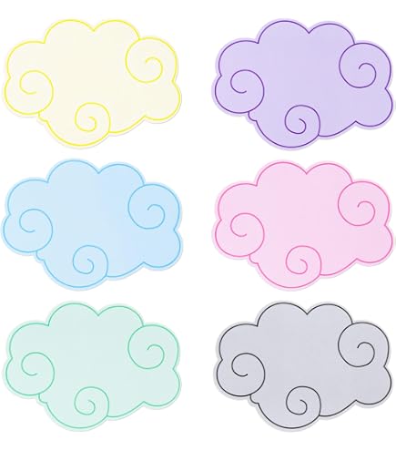 PATIKIL 54 Recortes De Papel Nubes Multicolor: Decora Tu Aula, Oficina O Fiesta Sin Tijeras (4.2x6.1 Pulgadas)