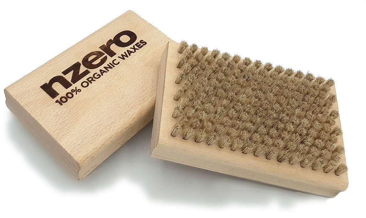 NZEROWAX Horse Hair Brush for Polishing applications including ski and snowboard bases 12 x 8 cm
