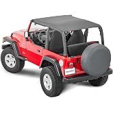 MasterTop Bimini Summer Soft Top, Black Diamond - Fits Jeep Wrangler TJ 1997-2006 - Open Air Fabric Top Cover for Sun and Light Rain Protection