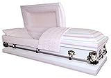 RestInPower Steel Satin Clarice White Pink Casket