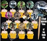 Party Over Here Mortal Kombat Video Game Double-sided Images Cupcake Picks Cake Topper -12