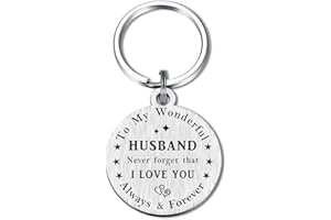 BAZLJY Christmas Husband Gifts from Wife - I Love You Husband Keychain - Best Husband Gifts Key Chain Birthday Anniversary
