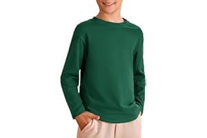 Haloumoning Kids Boys Long Sleeve Crewneck T-Shirts Tee Tops 5-14 Years