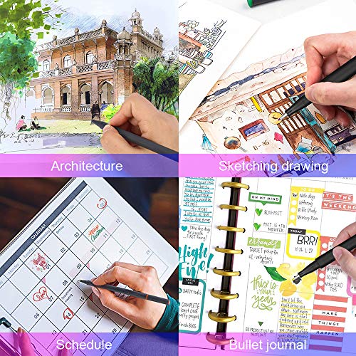 L\'AISE VIE 24 Fineliner Color Pens Set, 0.4mm Fine Tip Pens, Colored Fine Line Sketch Drawing Pen, Color Pen for Planner