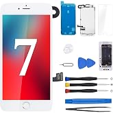 CYKJGS for iPhone 7 Screen Replacement with Home Button 4.7" White LCD | 3D Touch Display Digitizer Full Assembly with Tools Front Camera Speaker Sensor Glass HD Screen Fix Tools A1660 A1778 A1779