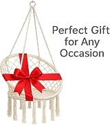 raxter Beige Hammock Chair Macrame Swing with Cotton Rope 120KG Max view 5