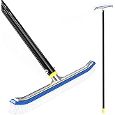 Swimming Pool Brush with Pole 6FT,18" Swimming Pool Brush Head with Nylon Bristles Aluminum Back and 6FT Adjustable Stainless Steel Pole for Swimming Pool Wall Tile Ponds Floor and Step Clean