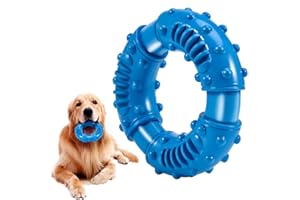 Feeko Dog Chew Toys for Aggressive Chewers Large Breed, Non-Toxic Natural Rubber Indestructible Dog Toys, Tough Durable Puppy Chew Toy for Medium Large Dogs - Fun to Chew, Chase and Fetch(Blue)