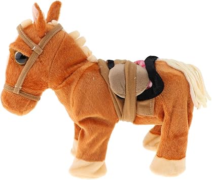 Homyl Caballo De Peluche Eléctrico Camina, Con Una Correa, Juguete De Peluche Con Animales De Peluche - Naranja: Amazon.com.mx: Bebé