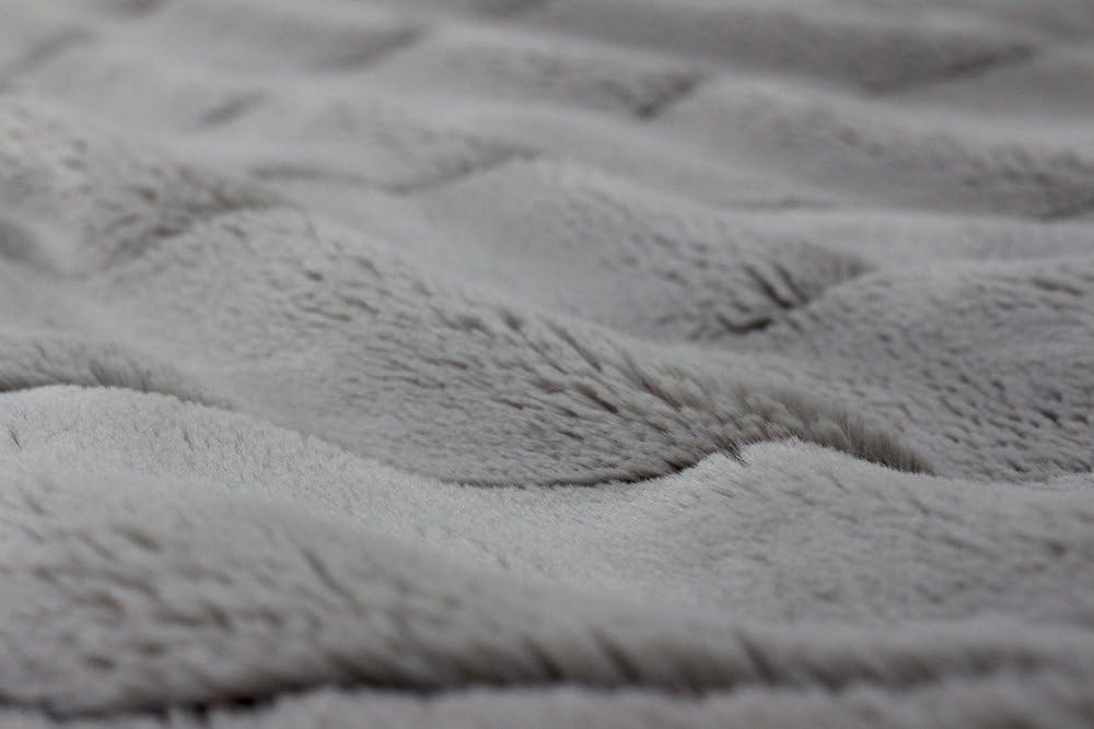 Paoletti Empress Faux Fur Throw - Soft Elegant Heavyweight Minimalist Décor Blanket for Bed or Sofa (Grey - 130x180cm) - Image 4