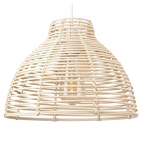 Amazon Com Sutianzhang Modern Pendant Light Cream Wicker Rattan