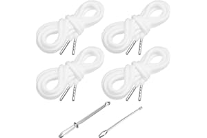 PATIKIL 51 Inch Drawstring Cords, 4pcs Replacement Draw Strings with 2pcs Easy Threaders for Shorts Pants Jackets Coats Sweat