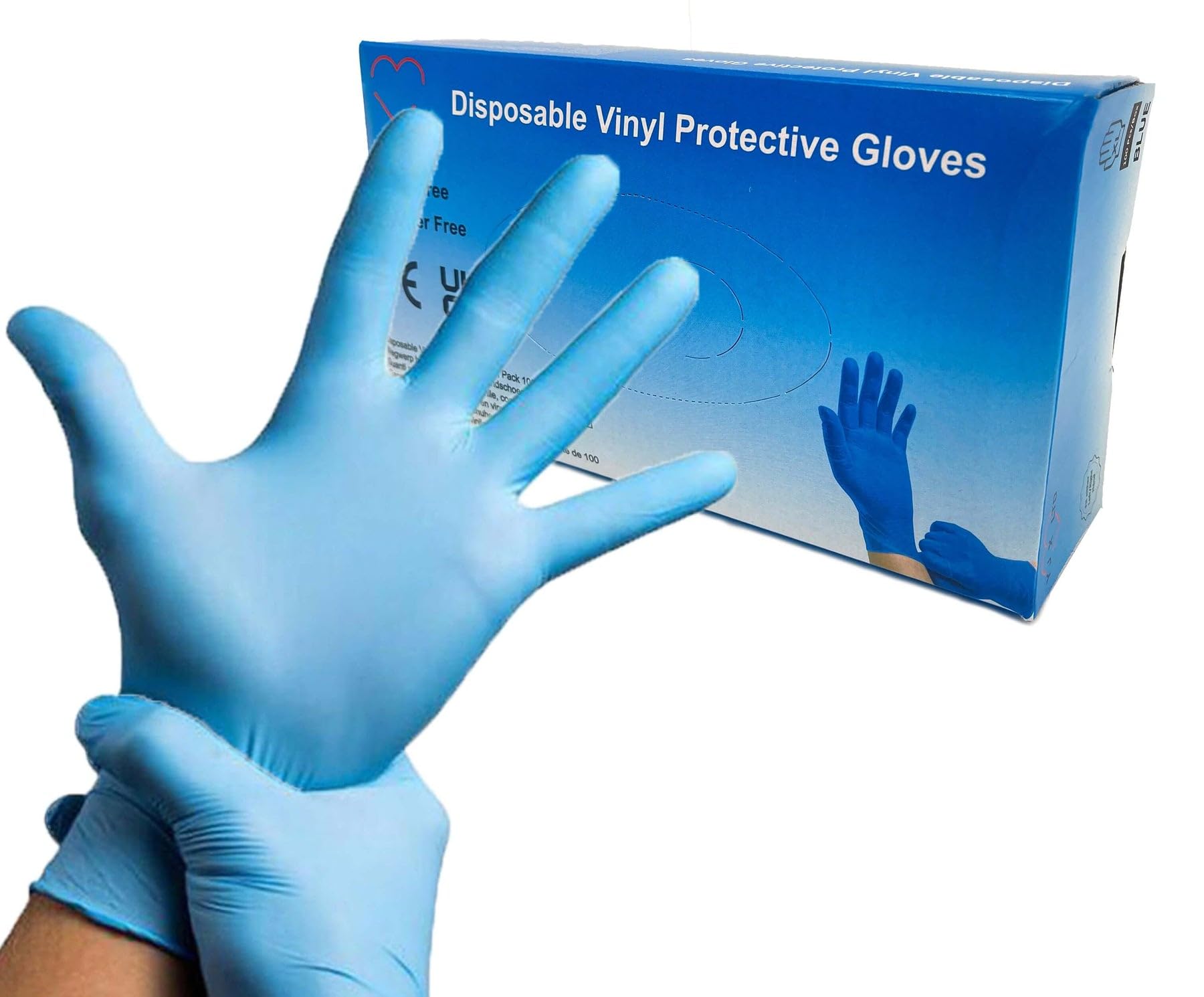 VSDent Blue Vinyl Gloves - Medium (10 Box=1000 Pcs)