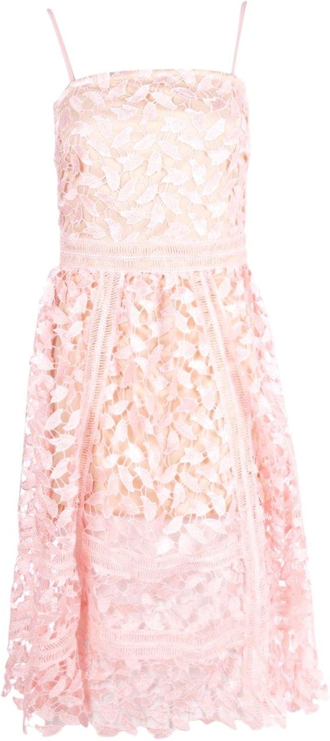 corded lace detail midi skater dress