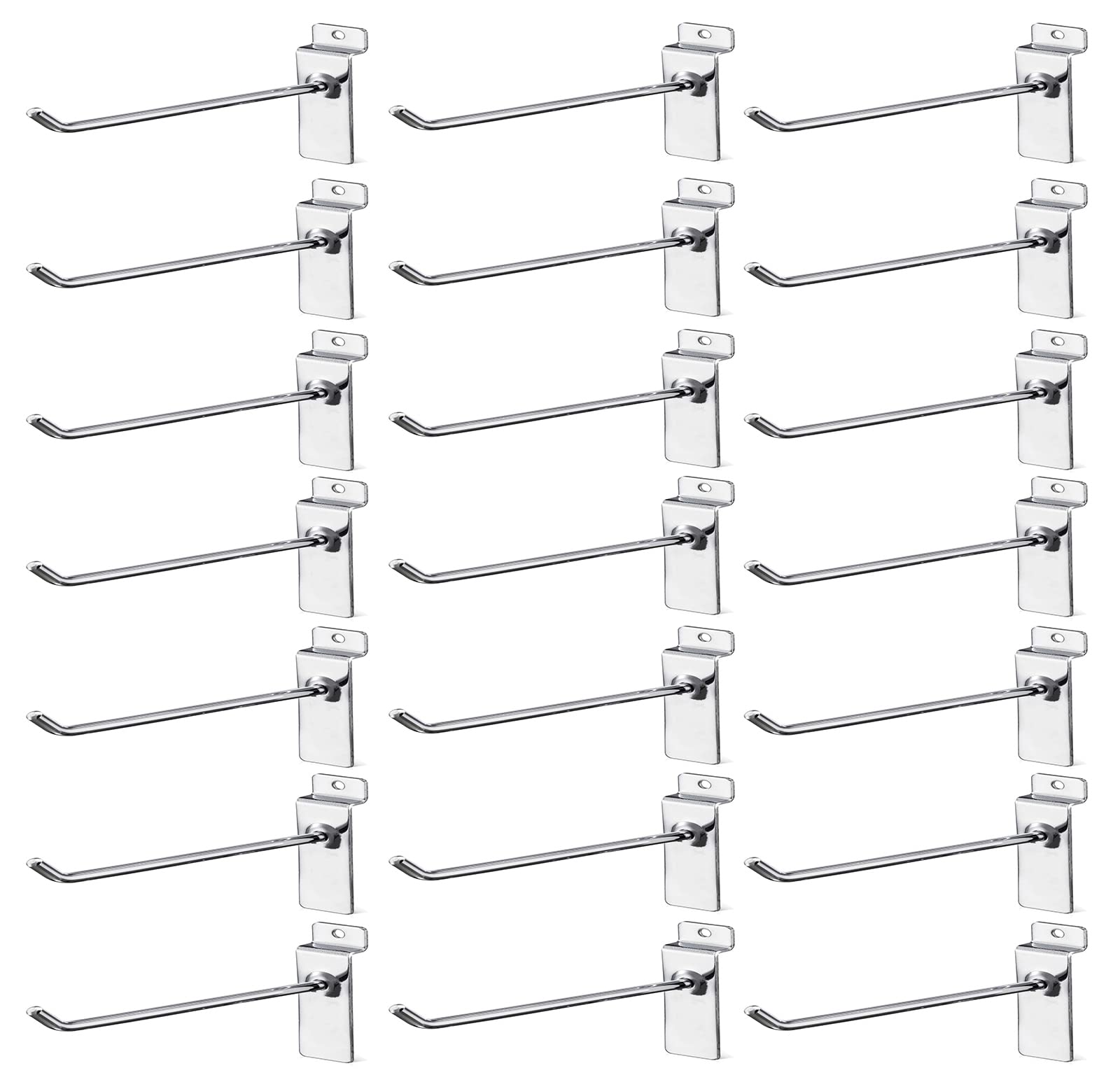 Nisorpa Slatwall Hooks - 100 Pcs, 20cm/8 inch, Metal Wall Hanging Display Hooks for Room, Garage, Retail Store