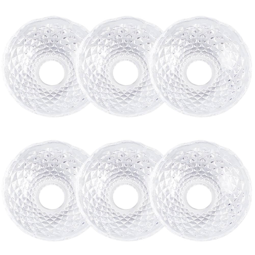 Photo 1 of GORGECRAFT 6Pcs Faceted Chandelier Bobeches Candle Holder Bobeche 4 Side Holes 4 Inch Acrylic Clear Replacement Elegant Lamp Candlestick Shade for Hanging Home Restaurant Wedding Birthday Party Decor