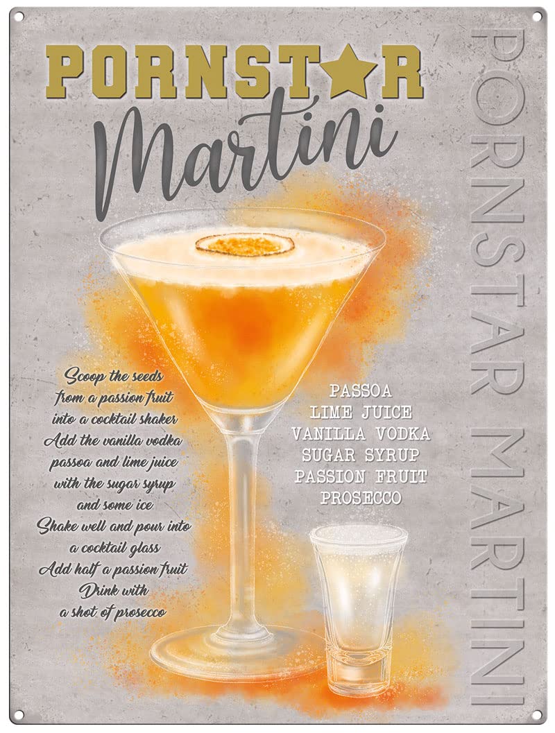 Small (150 x 200mm) Metal Sign - P*rnstar Martini Cocktail