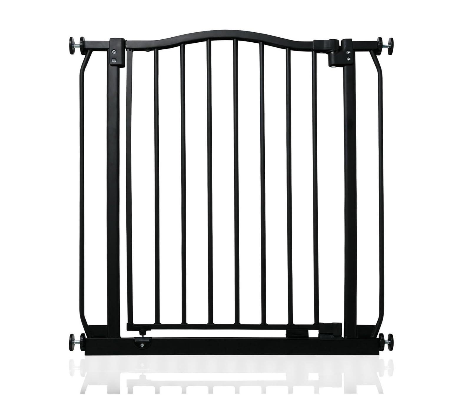 Safetots Curved Top Safety Gate, 71cm - 80cm, Matt Black, Pressure Fit Stair Gate, Baby Gate for Doors Hallways and Spaces, Safety Barrier, Easy Installation
