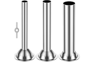 UKQRRTC 3Pcs Stainless Steel Sausage Stuffing Tubes, Easy to Clean, Perfectly Compatible with KitchenAid Plastic Food Grinder