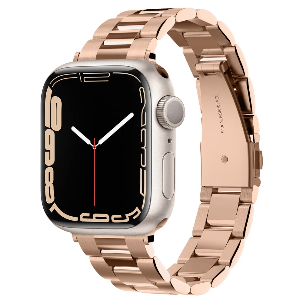 Spigen Modern Fit Apple Watch Strap Band Compatible with Apple Watch 11/10 (42mm), 9/8/7 (41mm), SE/6/5/4 (40mm), 3/2/1 (38mm) - Rose Gold