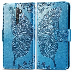 Dedux Portafoglio Custodia per Oppo A9 2020, Cover per Custodia a Farfalla con Fiore di Rosa in Rilievo [Funzione Stand… - immagine 3