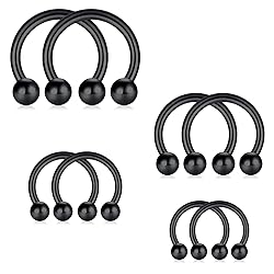 D.Bella Horseshoe Septum Ring 16g Black Septum