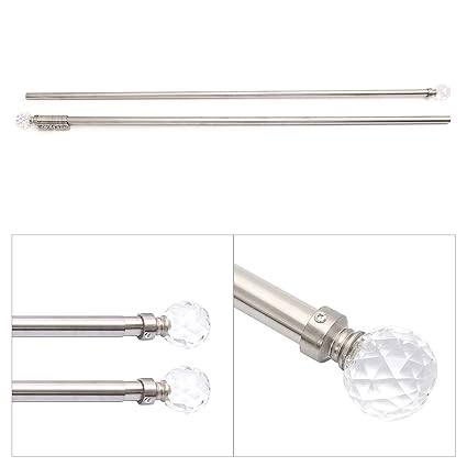 Allright Extendable Curtain Pole Curtain Rail Track Metal Crystal