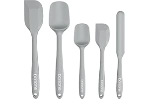 Barsone Silicone Spatula Set,5Pcs Food Grade Rubber Spatulas for Baking, Stirring and Mixing 446°F Heat Resistant BPA Free Ki
