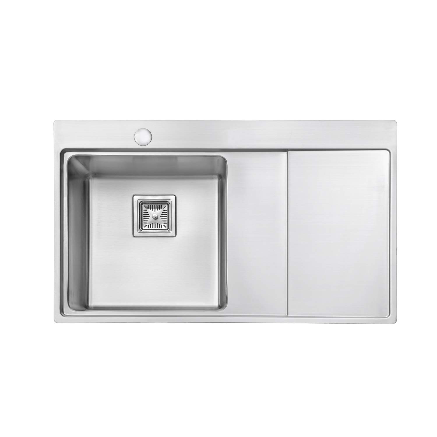 JASSFERRY Premium 1.2mm Thickness Stainless Steel Kitchen Sink Single One 1.0 Square Bowl Right Hand Drainer 860 X 520 mm 10 Years Warranty