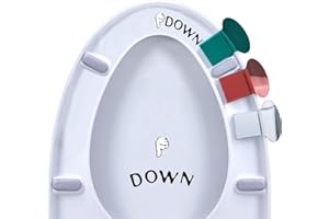 WONNABUY 3 Pieces Toilet Seat Lifter with 2 pcs Stickers Decals, Toilet Seat Holder Lift Tools Bathroom Accessories for Home,Hotel, Office,Restaurant,Public Toilet