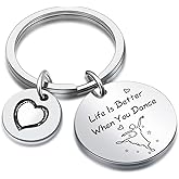 DZOSW Dancer Keyring Dance Keychain Ballet Keychain Dance Teacher Gift Dancing Girls Jewelry