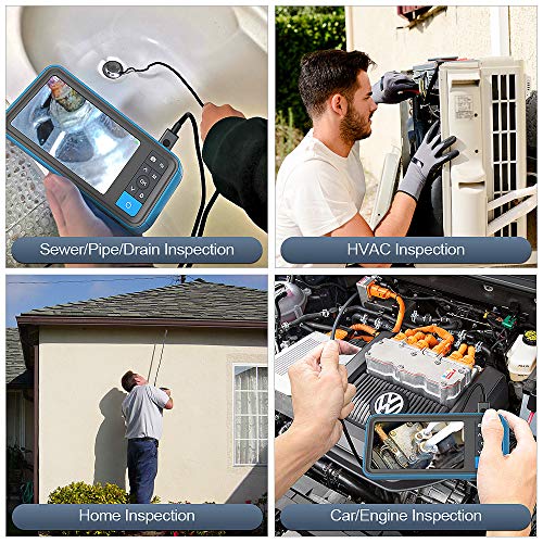 Pipe Sewer Inspection Camera, Dual Lens 1080P Industrial Endoscope, 4.5" Screen Waterproof Borescope Snake Camera with 6 LED, 16.4FT Semi-Rigid Cable Endoscope, 2500mAh Battery, 32GB TF Card - Thumbnail 6