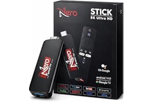 Nero Stick TV 4K/8K HDR – Appareil de Streaming Android 14 avec WiFi 6, Bluetooth 5.4, HDMI & USB – TV Box Portable Pour Télé