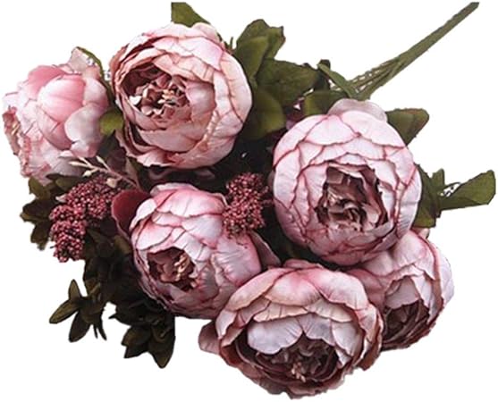 Amazon Co Jp 造花 シルクフラワー ピンク 大輪 アンティーク風 牡丹 芍薬 バラ アートフラワー ブーケ 花束 アレンジメントにも プレゼント 文房具 オフィス用品