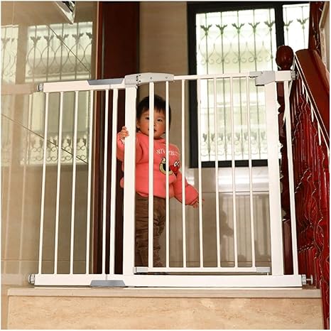 Amazon Co Jp ベビーゲート ガーデン回廊アイル階段のために階段の赤ちゃんの安全ゲートベビー階段落下防止セーフティドアペット犬の分離doortop Color White Size 96 103cm ホーム キッチン