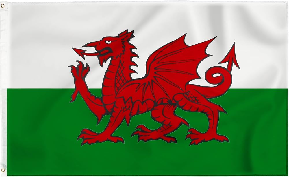 Storm&Lighthouse Welsh Flag Cymru 5ft x 3ft with Eyelets Red Dragon