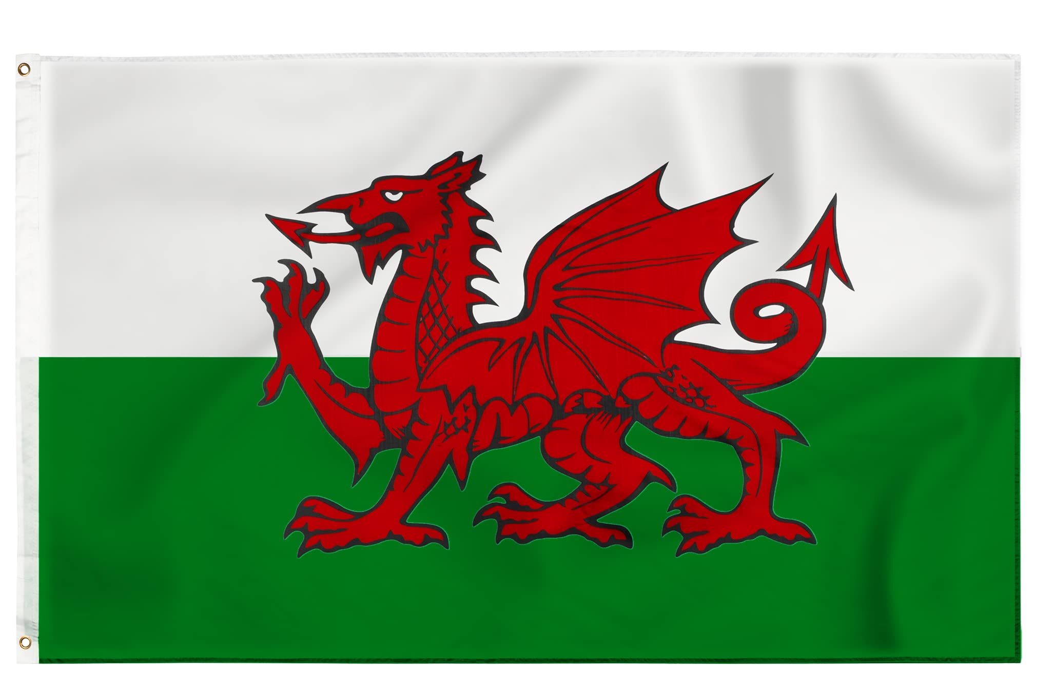 Storm&Lighthouse Welsh Flag Cymru Wales Flag 5ft x 3ft with Eyelets St Davids Day Red Dragon Six Nations UK