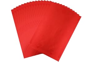 CYFUN DESIGN 50 Pcs Toner Reactive Foil Transfer Paper 7.9x11.4inch A4 Hot Foil Paper for DIY Craft Embossing Scrapbooking Cards Making Stamping Cardstock Heat Transfer Foil by Laser Printer& Laminator-Red