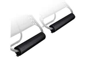 2 Pack Zero Gravity Chair Foot Rest, TOPJUM Footrest Cushion for Anti Gravity Folding Recliner, Footrest Padding for Patio Lawn Outdoor Chair, Lounge Accessory for Tall User (Black - Set of 2)