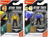 Bundle of 2: Mega Construx Heroes Series 2 Star Trek Captain Kirk and Commander Spock Amok Time Mini Figures