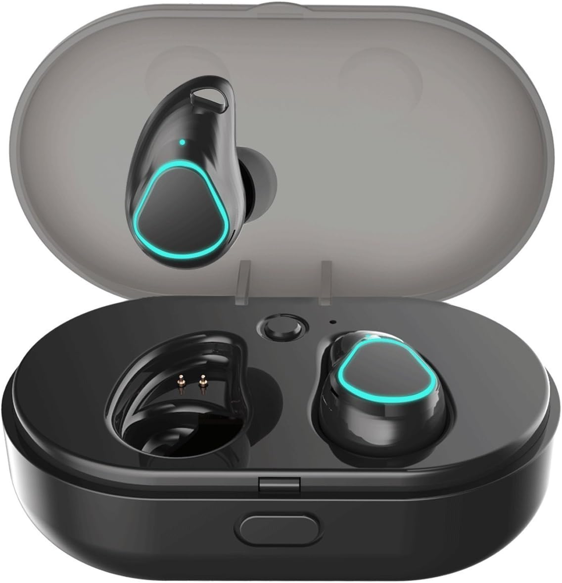 Wireless Earbuds, True Wireless Bluetooth Headphones with Breathing Lamp, Sweatproof Mini in-Ear Sports Earphones Noise Cancelling Headsets with Big Battery Charging Box, Built-in Mic