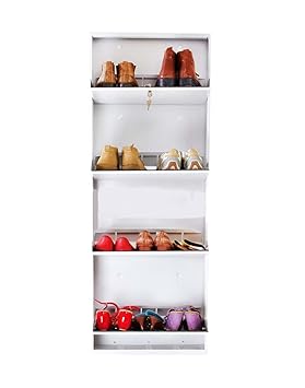 Orril 21 Powder Coated Shoe Rack Made of Steel with 4 Door(White)