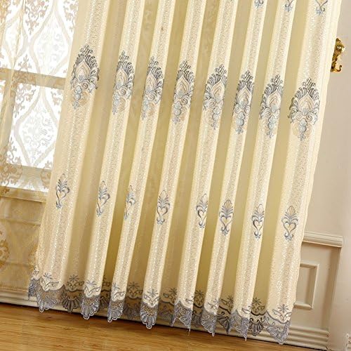 Embroidery blackout curtains/Living room bedroom drapes-C 400x270cm(157x106inch)
