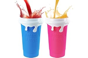 2 Pairs Slushy Maker Cup, Frozen Magic Squeeze Cup, 16.9 oz/500ml Slushy Squeeze Cup for Homemade Milkshake, Magic Slushy Mak