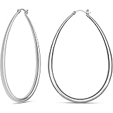 MILLA Oval Hoop Earrings - 14K Gold Plated, Rose Gold Plated and Sterling Silver Plated Hoop Earrings for Women - Hypoallergenic & Lightweight