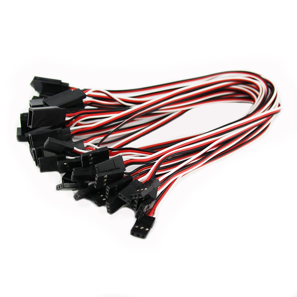 OliYin 20pcs 11.81inch 30cm RC Servo Extension Cord Cable Male to Female Wiring Lead for RC Car Helicopter